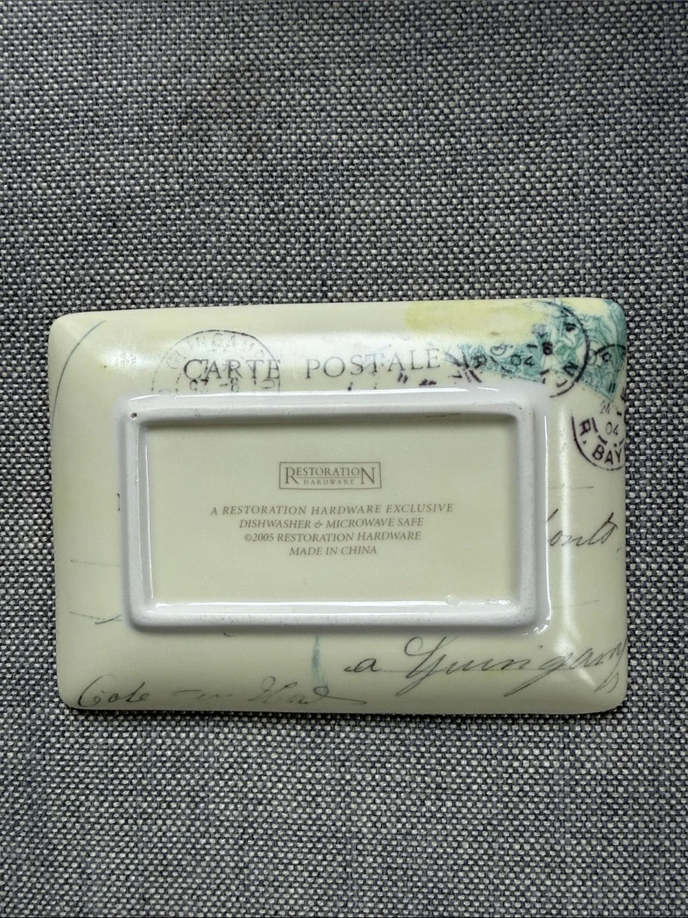Restoration Hardware Post Card Plates - Set of 4 - each 4.5” x 6.25”